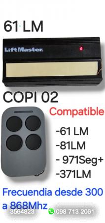 ACCESORIOS MOTORES: CONTROLES REMOTO: LIFTMASTER:  >REEMPLAZO CONTROL REMOTO 61LM  LIFTMASTER